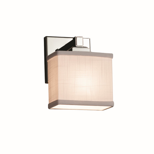 Textile One Light Wall Sconce in Brushed Nickel (102|FAB-8437-55-WHTE-NCKL)