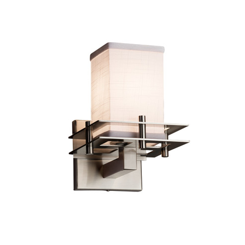 Textile One Light Wall Sconce in Brushed Nickel (102|FAB-8171-15-WHTE-NCKL)