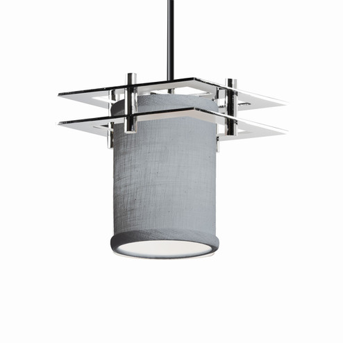 Textile LED Pendant in Polished Chrome (102|FAB-8165-10-GRAY-CROM-BKCD-LED1-700)