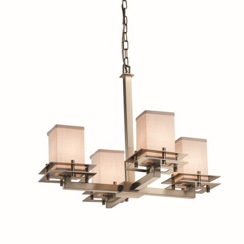 Textile LED Chandelier in Brushed Nickel (102|FAB-8100-15-WHTE-NCKL-LED4-2800)