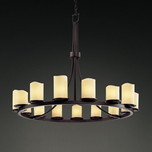 CandleAria LED Chandelier in Dark Bronze (102|CNDL-8715-14-CREM-DBRZ-LED15-10500)