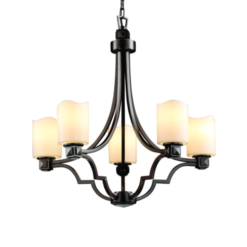 CandleAria Five Light Chandelier in Brushed Nickel (102|CNDL-8500-14-CREM-NCKL)