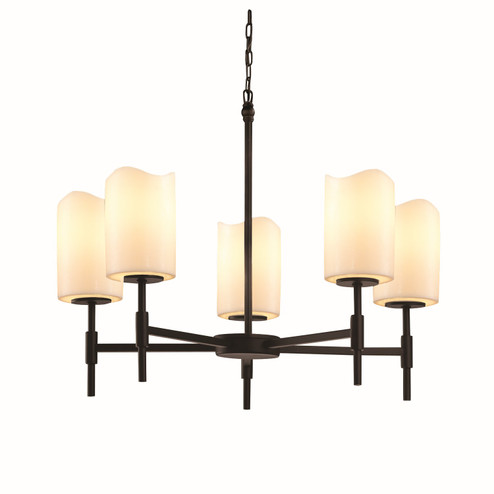 CandleAria LED Chandelier in Brushed Nickel (102|CNDL-8410-14-CREM-NCKL-LED5-3500)