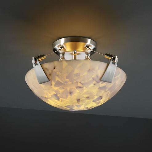 Alabaster Rocks Two Light Semi-Flush Mount in Brushed Nickel (102|ALR-9630-35-NCKL)