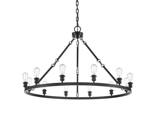 Ballston 12 Light Chandelier in Matte Black (405|850-BK)