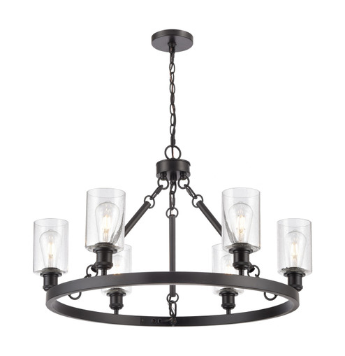 Ballston Six Light Chandelier in Matte Black (405|830-BK-G804)