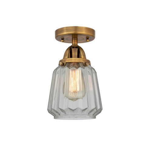 Nouveau 2 LED Semi-Flush Mount in Brushed Brass (405|288-1C-BB-G142-LED)