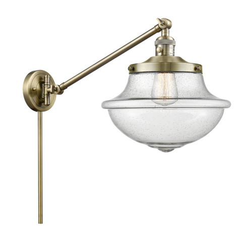 Franklin Restoration One Light Swing Arm Lamp in Antique Brass (405|237-AB-G544)