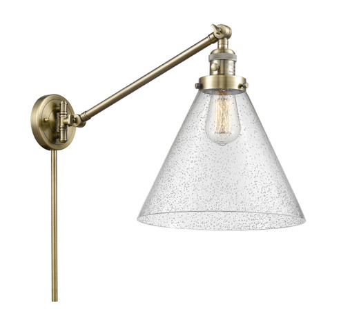 Franklin Restoration One Light Swing Arm Lamp in Antique Brass (405|237-AB-G44-L)