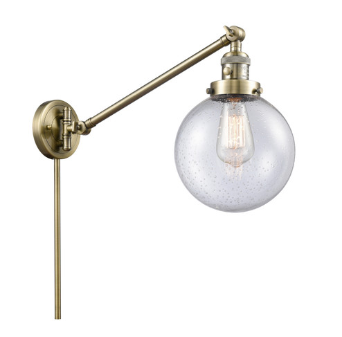 Franklin Restoration One Light Swing Arm Lamp in Antique Brass (405|237-AB-G204-8)
