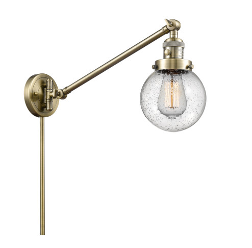 Franklin Restoration One Light Swing Arm Lamp in Antique Brass (405|237-AB-G204-6)