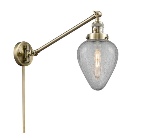 Franklin Restoration One Light Swing Arm Lamp in Antique Brass (405|237-AB-G165)