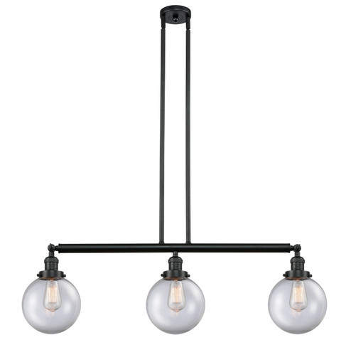 Franklin Restoration LED Island Pendant in Matte Black (405|213-BK-G202-8-LED)