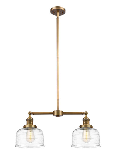 Franklin Restoration Two Light Island Pendant in Brushed Brass (405|209-BB-G713)