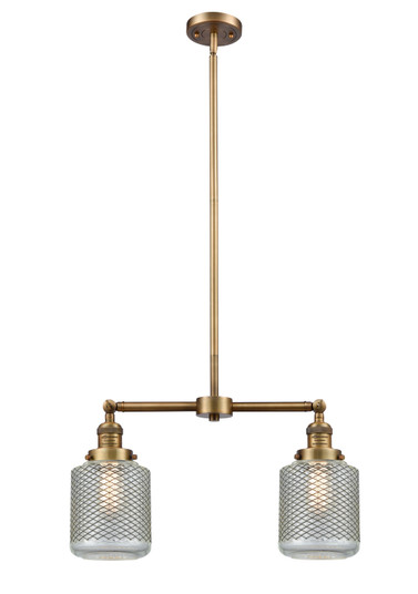 Franklin Restoration Two Light Island Pendant in Brushed Brass (405|209-BB-G262)