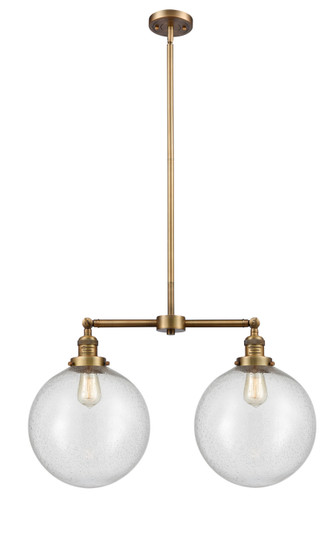 Franklin Restoration Two Light Island Pendant in Brushed Brass (405|209-BB-G204-12)