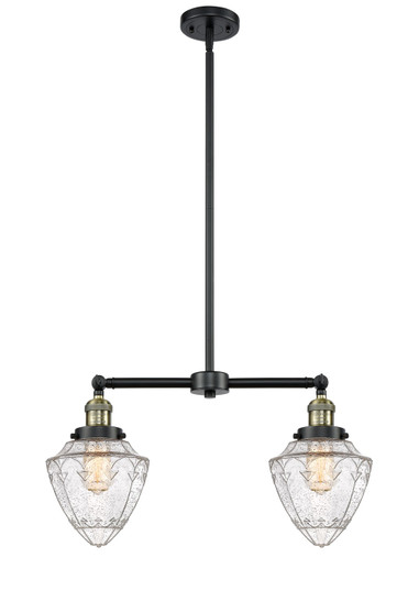 Franklin Restoration Two Light Island Pendant in Black Antique Brass (405|209-BAB-G664-7)