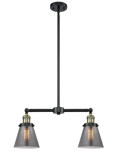 Franklin Restoration Two Light Island Pendant in Black Antique Brass (405|209-BAB-G63)