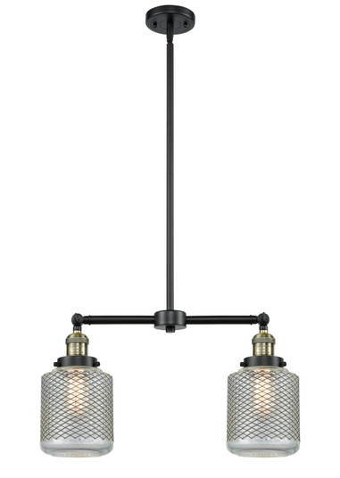 Franklin Restoration Two Light Island Pendant in Black Antique Brass (405|209-BAB-G262)