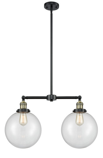 Franklin Restoration Two Light Island Pendant in Black Antique Brass (405|209-BAB-G202-10)