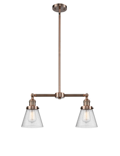 Franklin Restoration Two Light Island Pendant in Antique Copper (405|209-AC-G64)