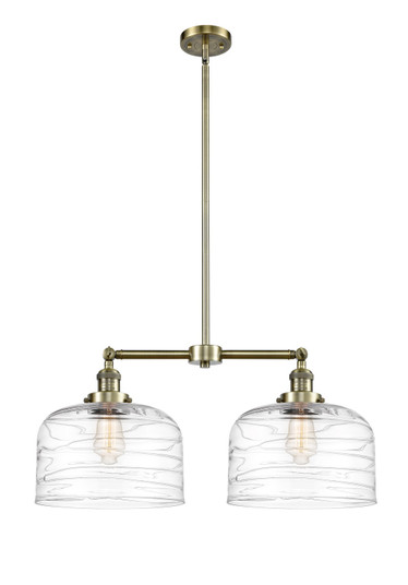 Franklin Restoration Two Light Island Pendant in Antique Brass (405|209-AB-G713-L)