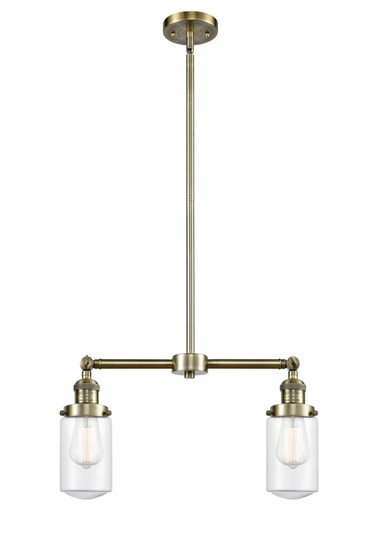 Franklin Restoration Two Light Island Pendant in Antique Brass (405|209-AB-G312)