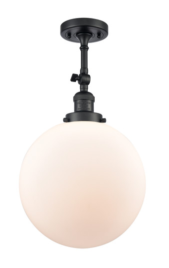 Franklin Restoration One Light Semi-Flush Mount in Matte Black (405|201F-BK-G201-12)