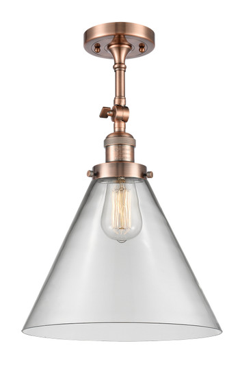 Franklin Restoration One Light Semi-Flush Mount in Antique Copper (405|201F-AC-G42-L)