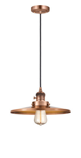 Franklin Restoration One Light Mini Pendant in Antique Copper (405|201CSW-AC-MFR-AC-12)