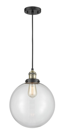 Franklin Restoration One Light Mini Pendant in Black Antique Brass (405|201C-BAB-G202-12)