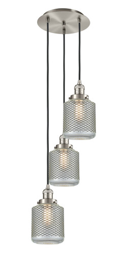 Franklin Restoration Three Light Pendant in Brushed Satin Nickel (405|113F-3P-SN-G262)