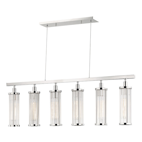 Marley Six Light Island Pendant in Polished Nickel (70|9146-PN)