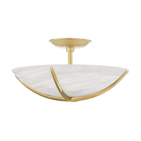 Wheatley Four Light Semi Flush Mount in Aged Brass (70|3516-AGB)