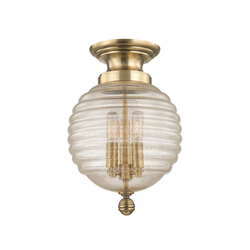 Coolidge Three Light Flush Mount in Aged Brass (70|3200-AGB)