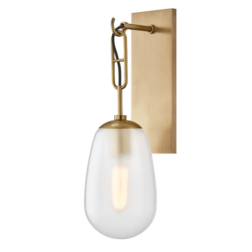 Bruckner One Light Wall Sconce in Aged Brass (70|2101-AGB)