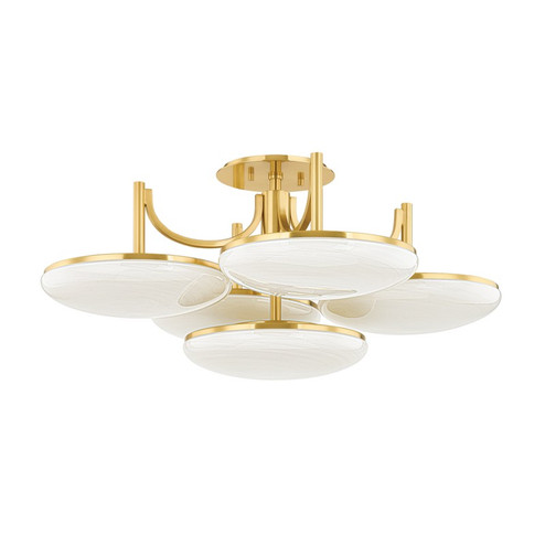 Bregman LED Semi Flush Mount in Aged Brass (70|2005-AGB)