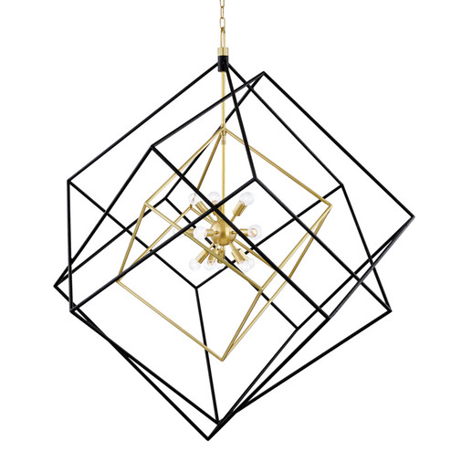 Roundout 15 Light Pendant in Aged Brass/Black (70|1255-AGB/BK)
