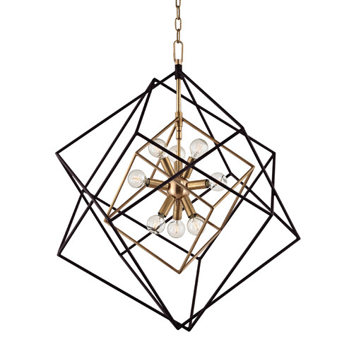 Roundout Nine Light Pendant in Aged Brass (70|1222-AGB)