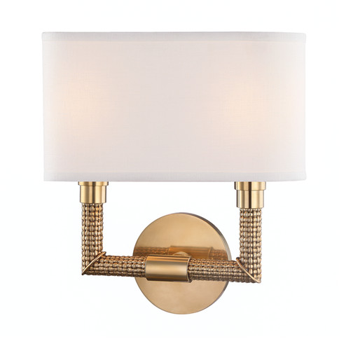 Dubois Two Light Wall Sconce in Aged Brass (70|1022-AGB)