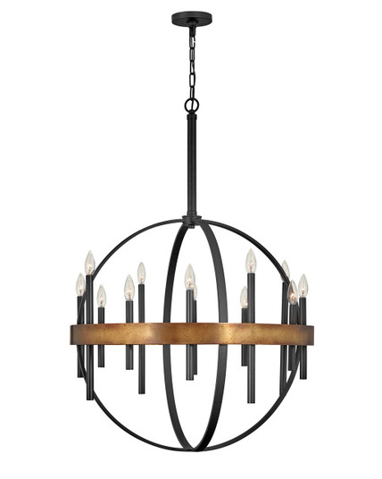 Wells LED Chandelier in Weathered Brass (13|3867WA)
