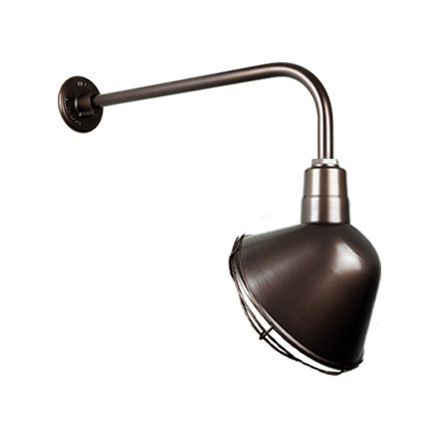 Angle Shade One Light Outdoor Gooseneck Light in Oil Rubbed Bronze (381|H-QSN18112-SA-145/QSNB-13-145/QSNWGR-12``-145)