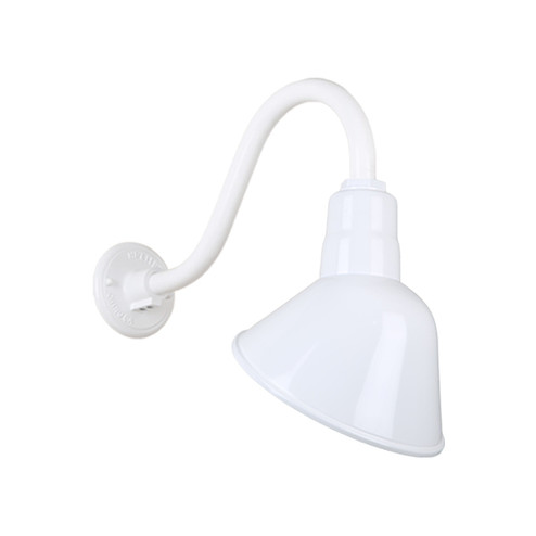 Angle Shade One Light Outdoor Gooseneck Light in White (381|H-QSN18110-SA-93/QSNB-42-93)