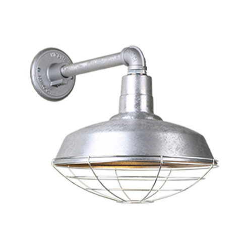 Warehouse One Light Outdoor Gooseneck Light in Galvanized (381|H-QSN15118-SA-96/QSNB-44-96/QSNWGR-18``-96)