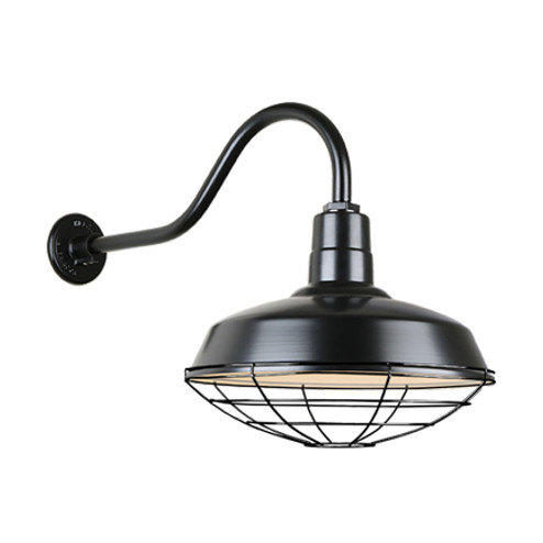 Warehouse One Light Outdoor Gooseneck Light in Black (381|H-QSN15118-SA-91/QSNHL-A-91/QSNWGR-18``-91)