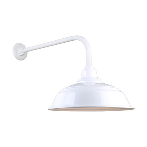 Warehouse One Light Outdoor Gooseneck Light in White (381|H-QSN15117-SA-93/QSNB-13-93)