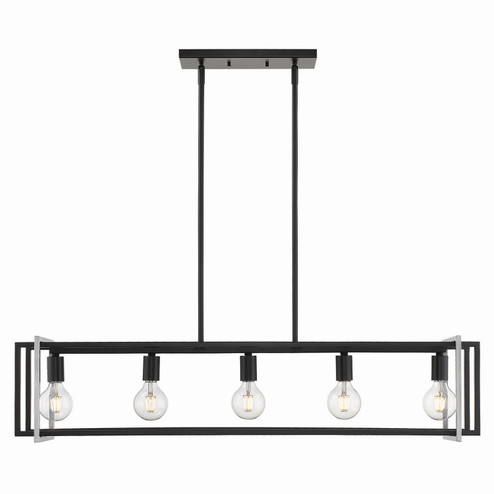 Tribeca BLK Five Light Linear Pendant in Matte Black (62|6070-LP BLK-PW)