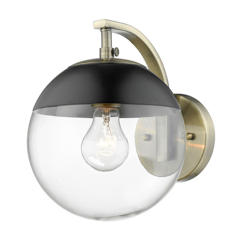 Dixon AB One Light Wall Sconce in Aged Brass (62|3219-1W AB-BLK)