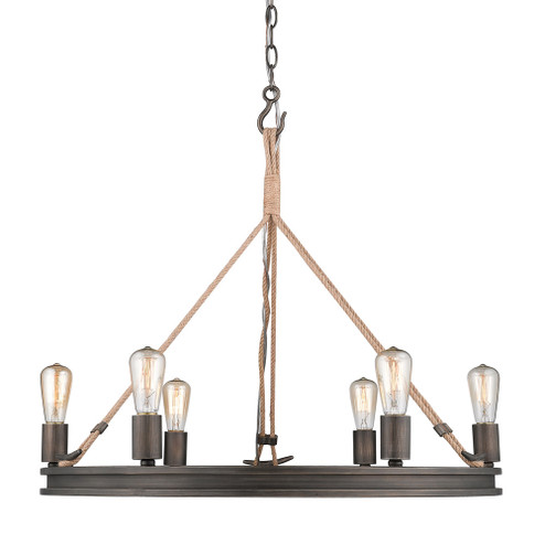 Chatham Six Light Chandelier in Gunmetal Bronze (62|1048-6 GMT)