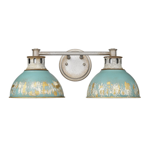 Kinsley Two Light Bath Vanity in Aged Galvanized Steel (62|0865-BA2 AGV-TEAL)